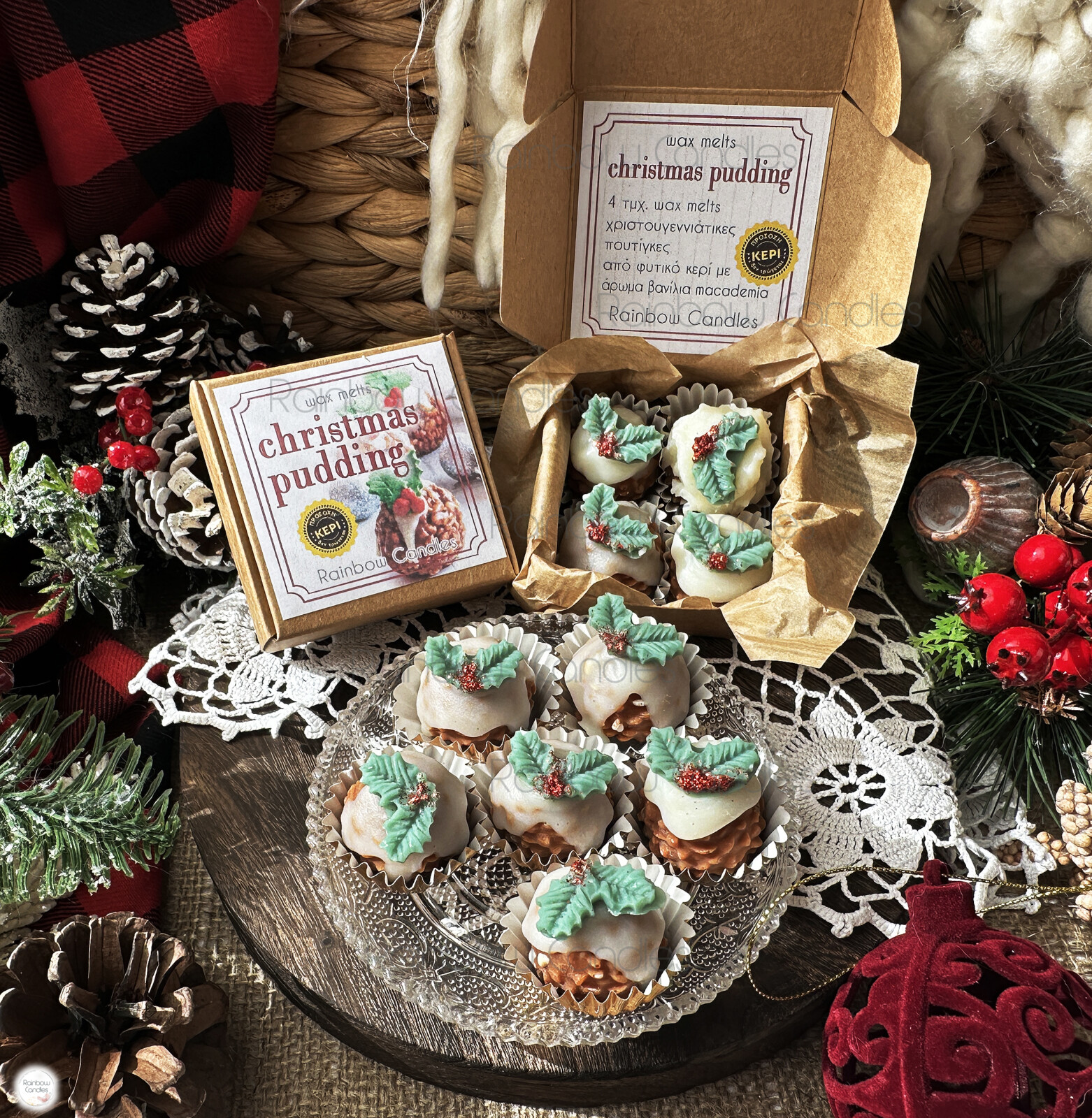 Christmas pudding wax melts
